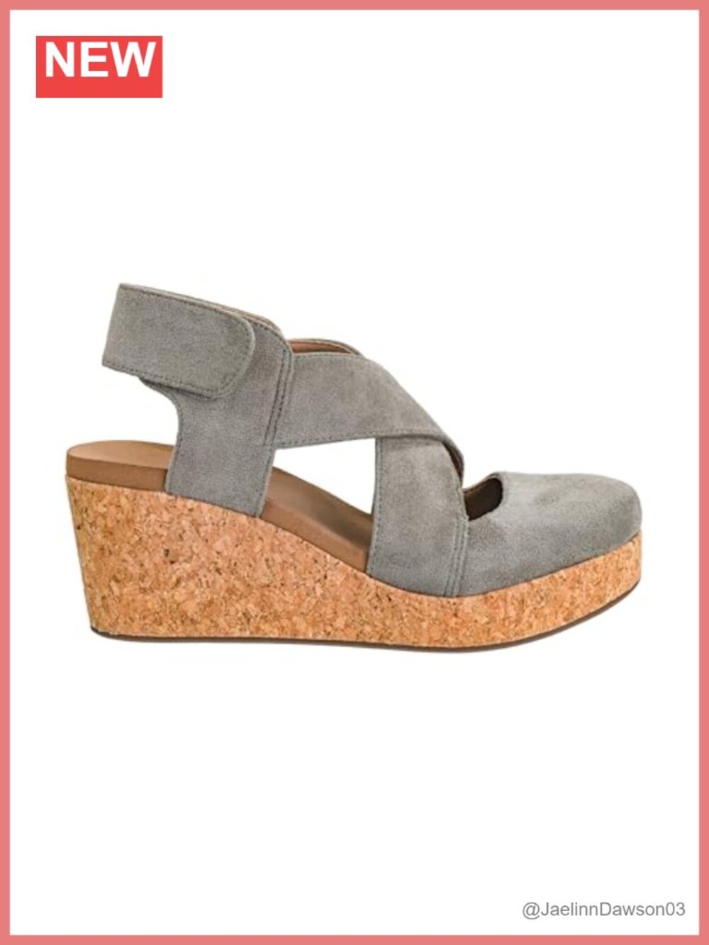 Corkys Faux Suede Wedge Sandals 2.5" Heel Adjustable Ankle Strap